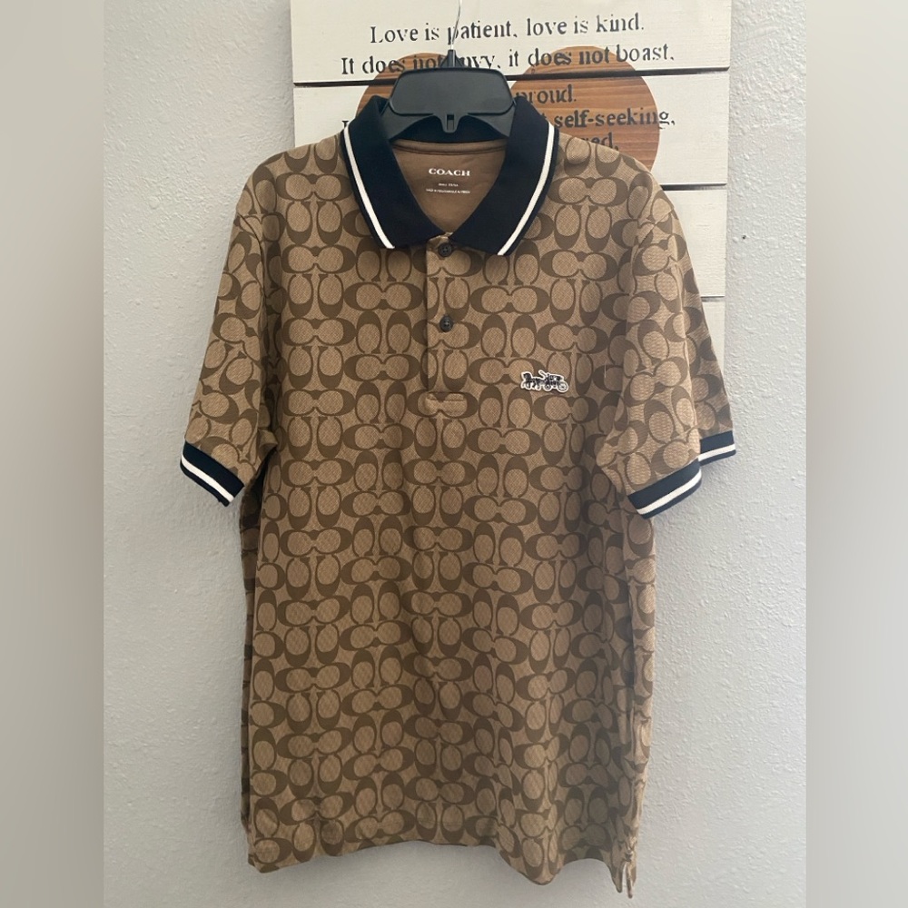 Coach Polo Shirt - Size Small - Signature C